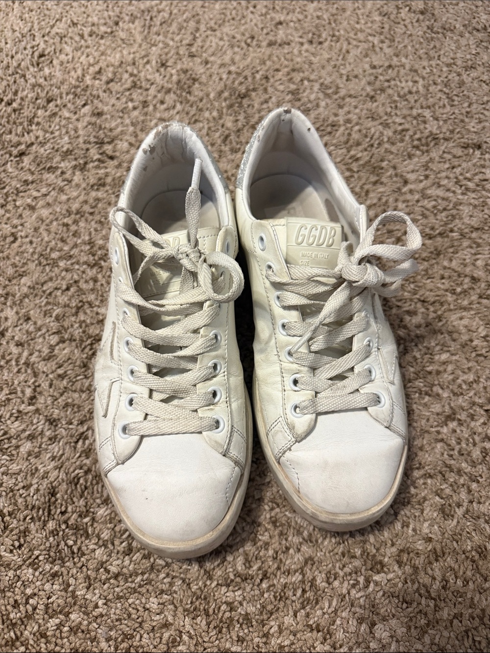 Golden Goose White Leather Low-Top Sneakers